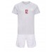 Danmark Kasper Dolberg #12 kläder Barn VM 2022 Bortatröja Kortärmad (+ korta byxor)